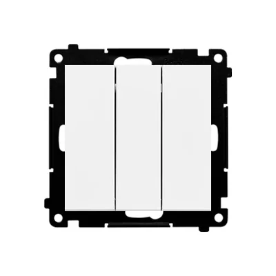 Interruttore triplo Simon 55 WMDL-031xx4-0111 con illuminazione a LED (modulo) 10 AX, 250 V~, connettori rapidi; bianco opaco
