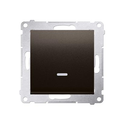 Interruttore unipolare con indicazione LED di attivazione (modulo) 230V, marrone opaco metallizzato