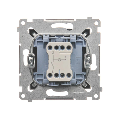 Interruttore unipolare con indicazione LED di attivazione (modulo) connettori rapidi 10A 250V antracite (metallico)