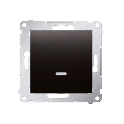 Interruttore unipolare con indicazione LED di attivazione (modulo) connettori rapidi 10A 250V antracite (metallico)