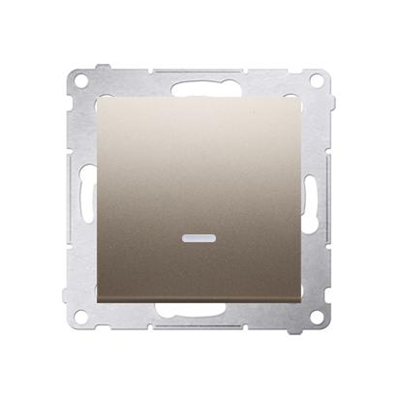 Interruttore unipolare con indicazione LED (modulo) 10A 250V connettori rapidi oro (metallico)