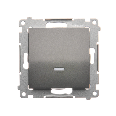 Interruttore unipolare con retroilluminazione LED (modulo) 10A 250V connettori rapidi antracite (metallizzato)