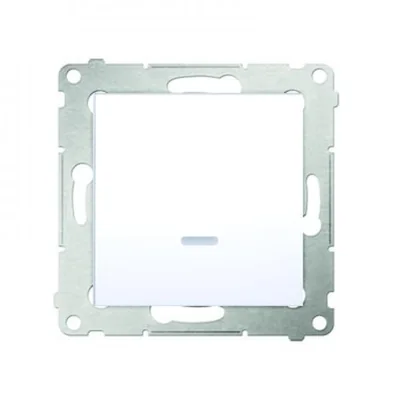Interruttore unipolare con retroilluminazione LED (modulo) 10A 250V connettori rapidi bianco