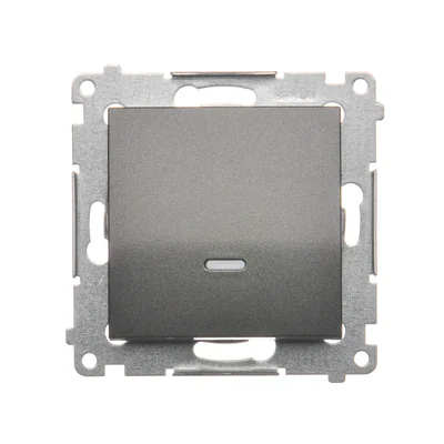 Interruttore unipolare con retroilluminazione LED (modulo) 16A 250V antracite (metallizzato)