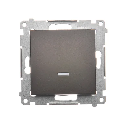 Interruttore unipolare con retroilluminazione LED (modulo) 230V, marrone opaco metallizzato