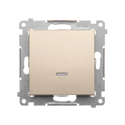 Interruttore unipolare con retroilluminazione LED (modulo) 230V, oro metallizzato
