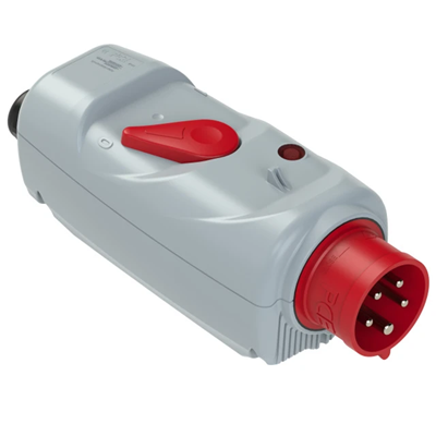 Inverseur de phase à prise CEE avec protection moteur PKZM0 et indicateur de rotation POLA 16A 3P+Z+N 400V 50/60Hz 6h IP44 (plage de réglage : 10-16A ; presse-étoupe : M25)