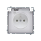 IP44 splash-proof earthed plug socket (module) 16A 250V screw terminals. Transparent white flap