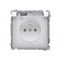 IP44 splash-proof earthed plug socket (module) 16A 250V screw terminals. Transparent white flap