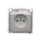 IP44 splash-proof earthed plug socket (module) 16A 250V screw terminals. Transparent white flap