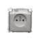 IP44 splash-proof earthed plug socket (module) 16A 250V screw terminals. Transparent white flap