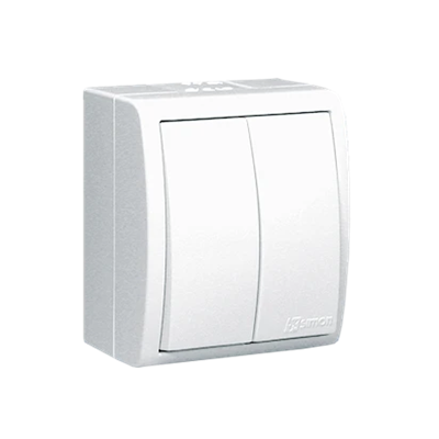 IP54 splash-proof candlestick switch 10A 250V screw terminals white