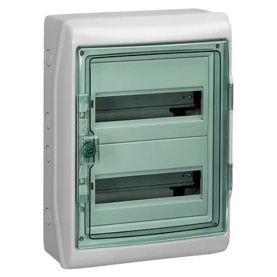IP65 Aufputzgehäuse KDR-2-12-NT-T transparente Tür 2 Reihen 12 Module/Reihe