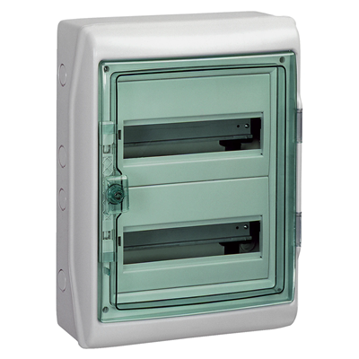 IP65 surface-mounted housing KDR-2-12-NT-T transparent door 2 rows 12 modules/row