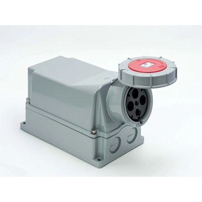 IP67 fixed socket without gland 125A 400V3P+Z