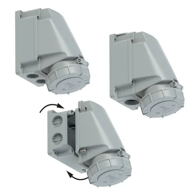 IP67 pevná zásuvka bez tlumivky 63A 230V 2P+Z