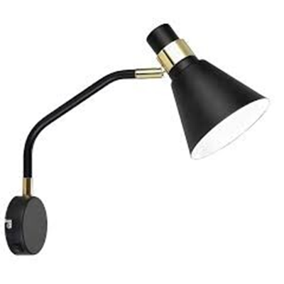 ITALUX Wandleuchte Biagio E14 40W 220V IP20 Farbe - Schwarz matt, Gold