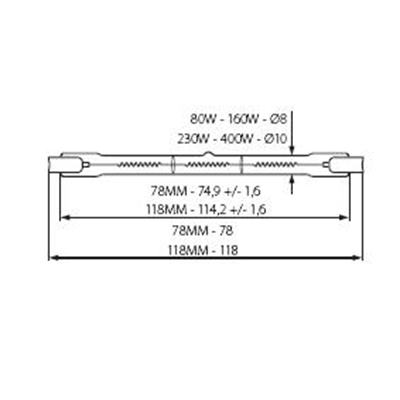 J STAR Projektorowa żarówka halogenowa R7s 120W 230V 2220lm 118mm CW