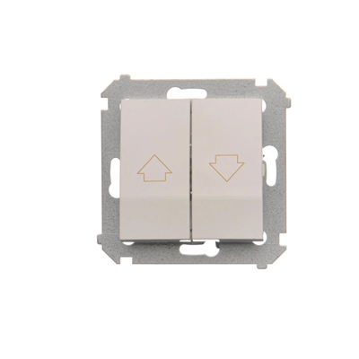 Jalousietaster zur Steuerung des Rollladens von vielen Orten aus (Modul) 10A 250V Schraubklemmen weiß