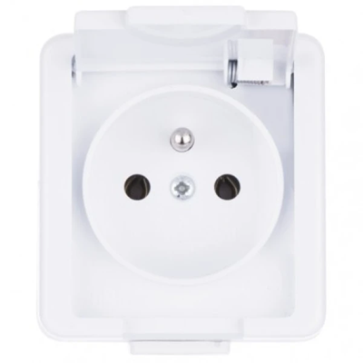 JANTAR Presa singola bianca IP 44