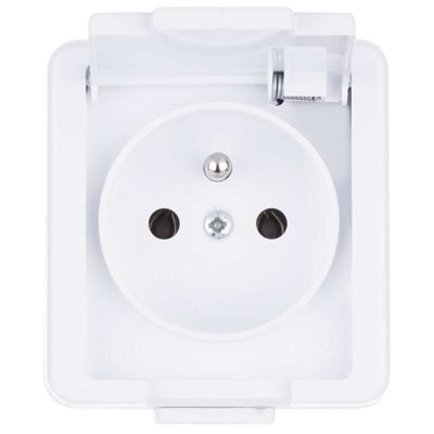 JANTAR Presa singola bianca IP 44