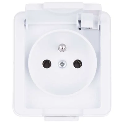 JANTAR Prise simple blanche IP 44