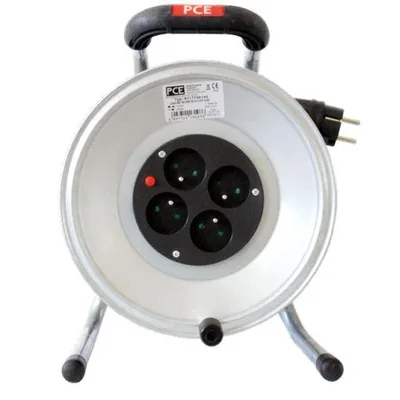 JAWOR Przedłużacz bębnowy 4 gniazda termik 40m H05RR-F 3x1,5 stal