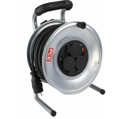 JAWOR Rallonge tambour 3 prises fusible thermique 30m H05VV-F 3x1.5 IP44 acier