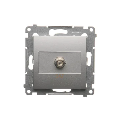 Jedna zásuvka pro satelitní anténu (modul) stříbrná (kovová)