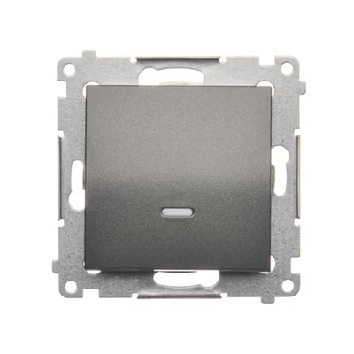 Jednopólový spínač s LED indikací aktivace (modul) 10A 250V rychlospojky antracit (metalický)