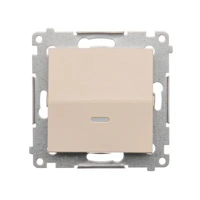 Jednopólový vypínač s LED indikací aktivace (modul) 10A 250V rychlospojky krémové