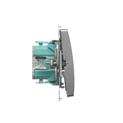 Jednopólový vypínač s podsvícením (modul) 10A 250V satén (metalický)