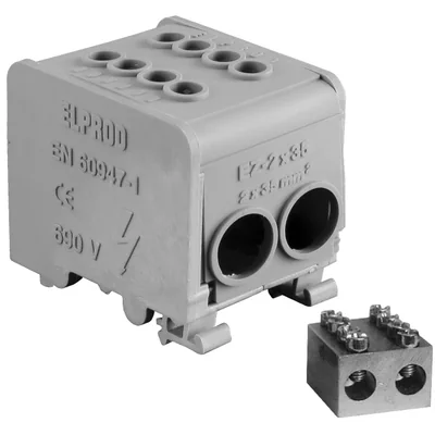 Jednostopý instalační kohout 2x35²/2x35² pro lištu TS-35, šedý