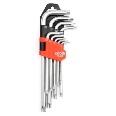 Jeu de 9 clés Torx T10 à T50 en acier au chrome-vinyle
