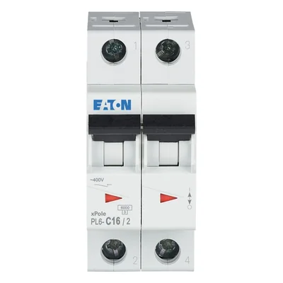 Jistič PL6-C16/2 6kA, In=16A, charakteristika C, 2pólový, řada PL6