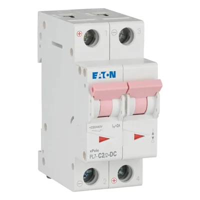 Jistič PL7-C2/2-DC 10 kA, In=2 A, typ C, 2pólový. Řada PL7-DC