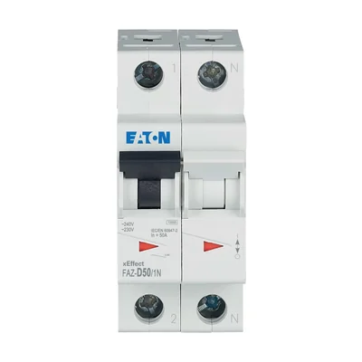 Jistič typ D, 1-stupeň+N, 50A, D-Char FAZ-D50/1N