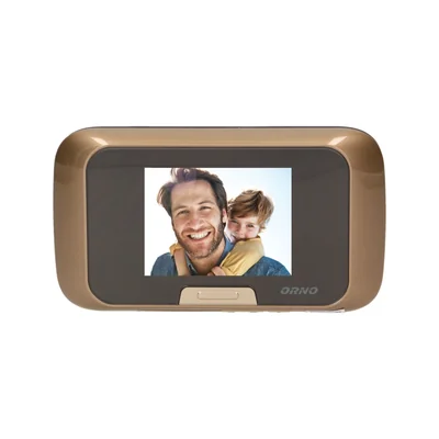 Judas de porte électronique 3,2" avec fonction d'enregistrement sur carte Micro SD, alimenté par batterie, marron