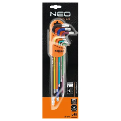 Juego de 9 llaves Torx T10-50 de colores.