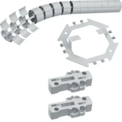 Juego de funda flexible con adaptadores y base de escritorio, 800 mm, gris claro