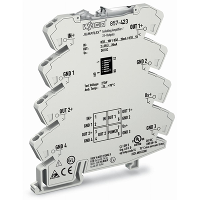 JUMPFLEX-Trenntransmitter mit Verstärkung und Doppelausgang