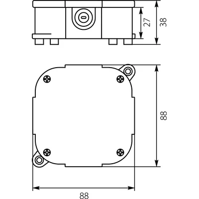 Junction box 88x88x40mm IP44 400V with terminal white VP 074-51