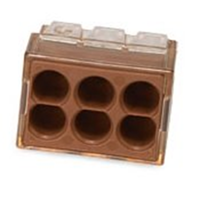 Junction box connector 6 x 4 mm2 brown-transparent/brown