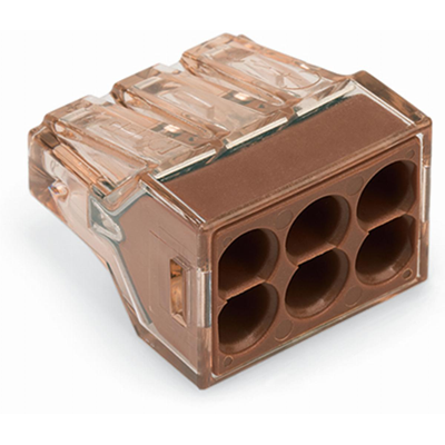 Junction box connector 6 x 4 mm2 brown-transparent/brown