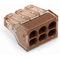 Junction box connector 6 x 4 mm2 brown-transparent/brown