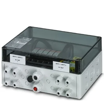 Junction box with surge arresters for 2 MPPT Phoenix-Contact 1000DC 2MPP-SPD-S box 2 MPPT 1101176