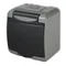 JUNIOR Single socket with grounding 2P+Z (graphite flap; without shutters)