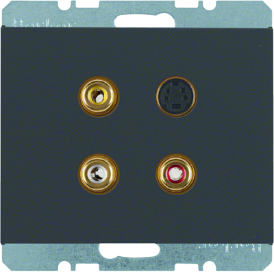 K.1 3x Cinch/S-Video socket anthracite