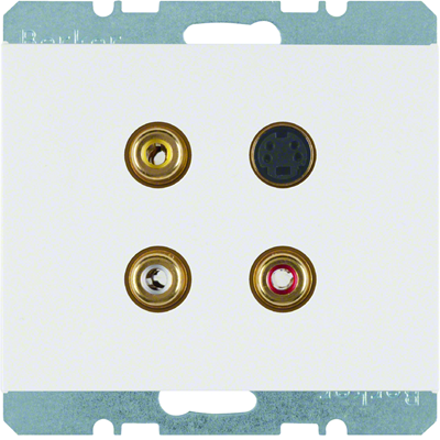 K.1 3x Cinch/S-Video socket white