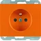 K.1 Base de enchufe con puesta a tierra y LED de control con mayor protección de contacto, naranja